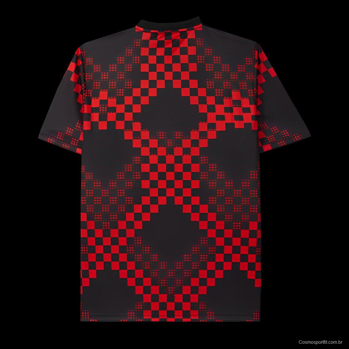 25/26 Benfica Red with Checkered Pattern Pre-Match Jersey